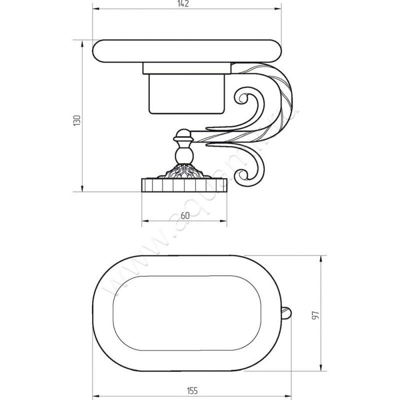 Мыльница Migliore Edera 16920 размеры