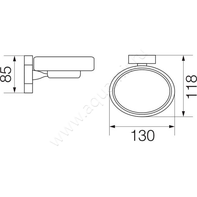 Мыльница Veragio Bonjour VR.BNR-7850.CR размеры