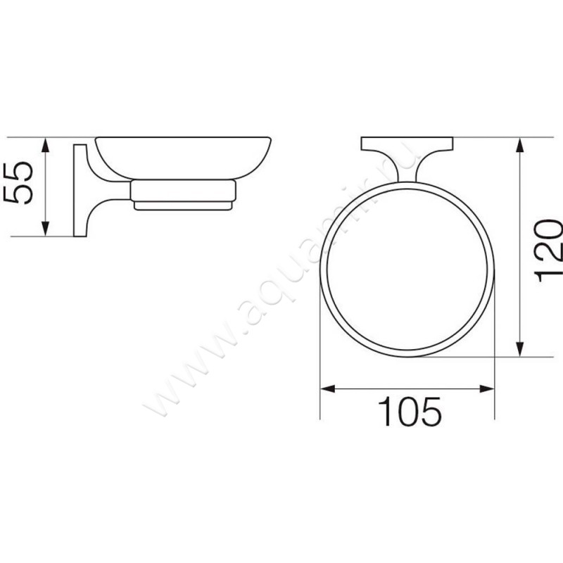 Мыльница Veragio Oscar OSC-5250.BR размеры