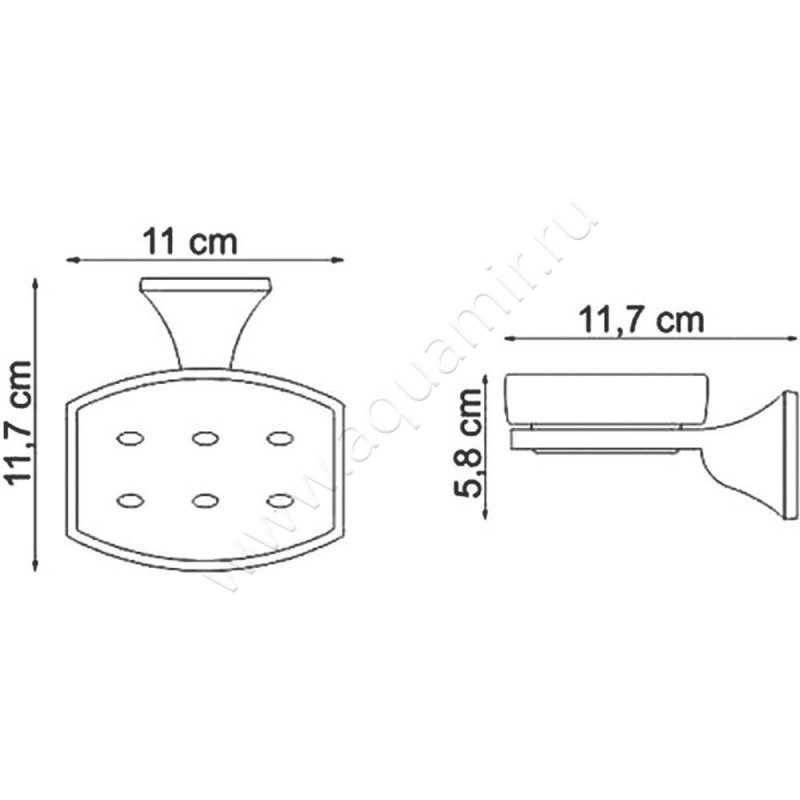 Мыльница Wasserkraft Wern K-2529 размеры