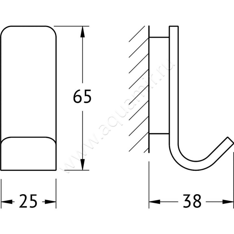 Крючок Artwelle Regen 8315 размеры