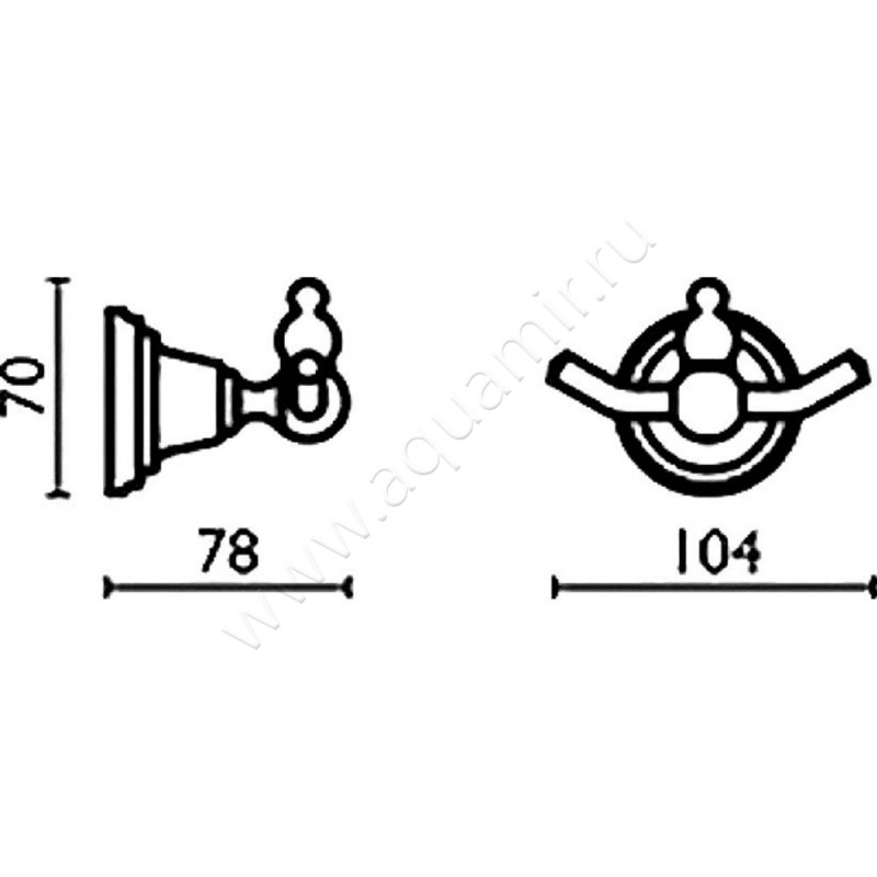Крючок Bagno & Associati Canova CA 245 92 размеры
