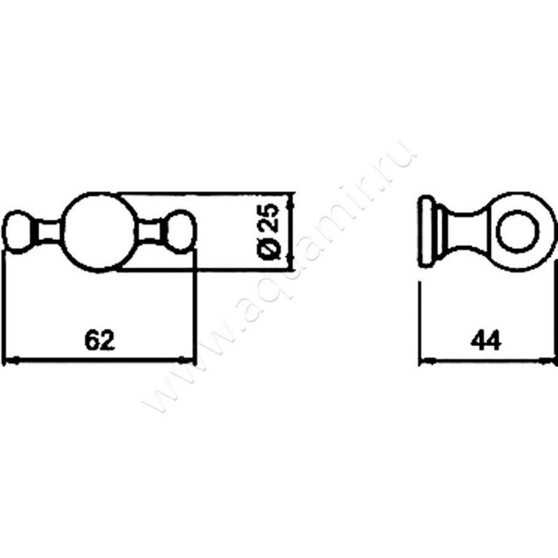 Крючок Bagno & Associati Regency RE 244 51 размеры