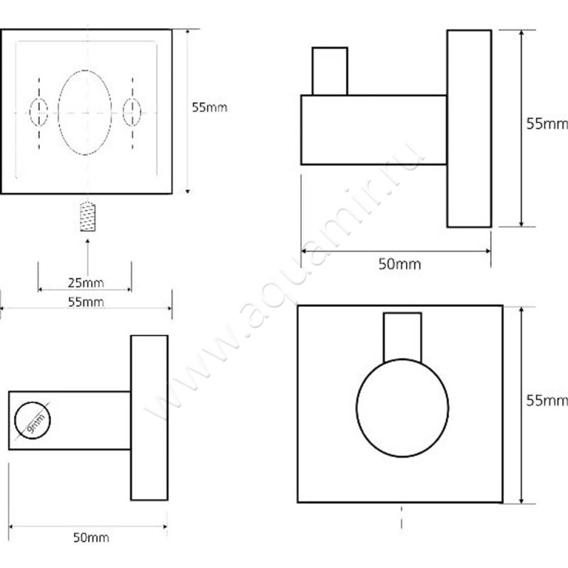 Крючок Bemeta Beta 132106022 размеры