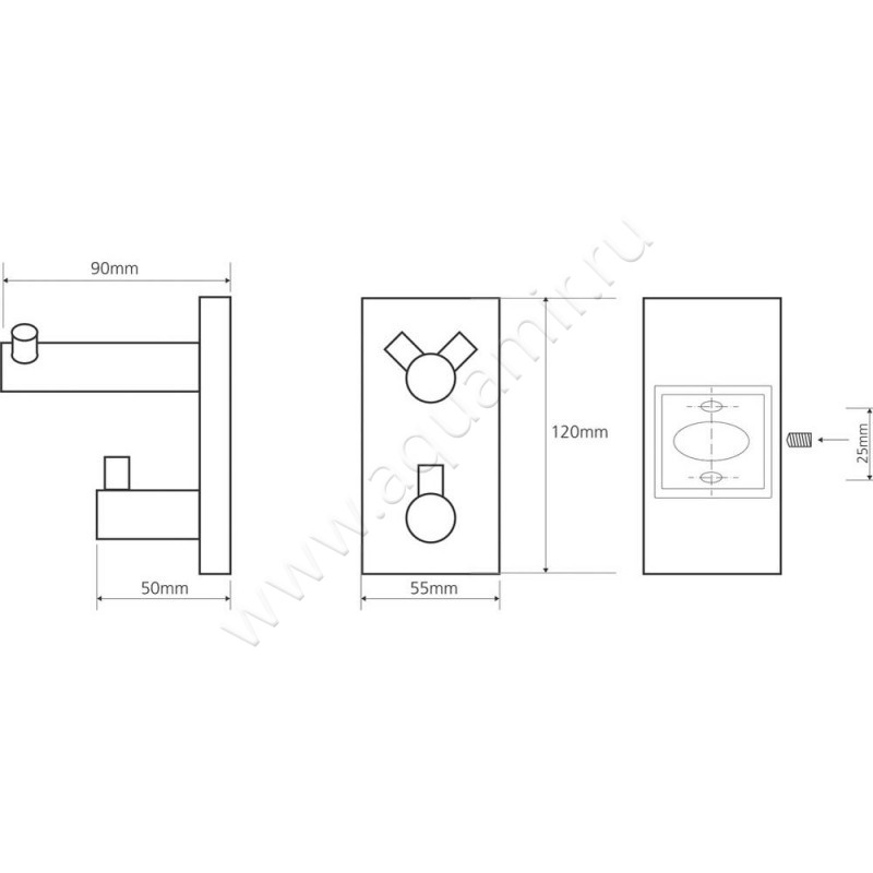 Крючок Bemeta Beta 132405222 размеры