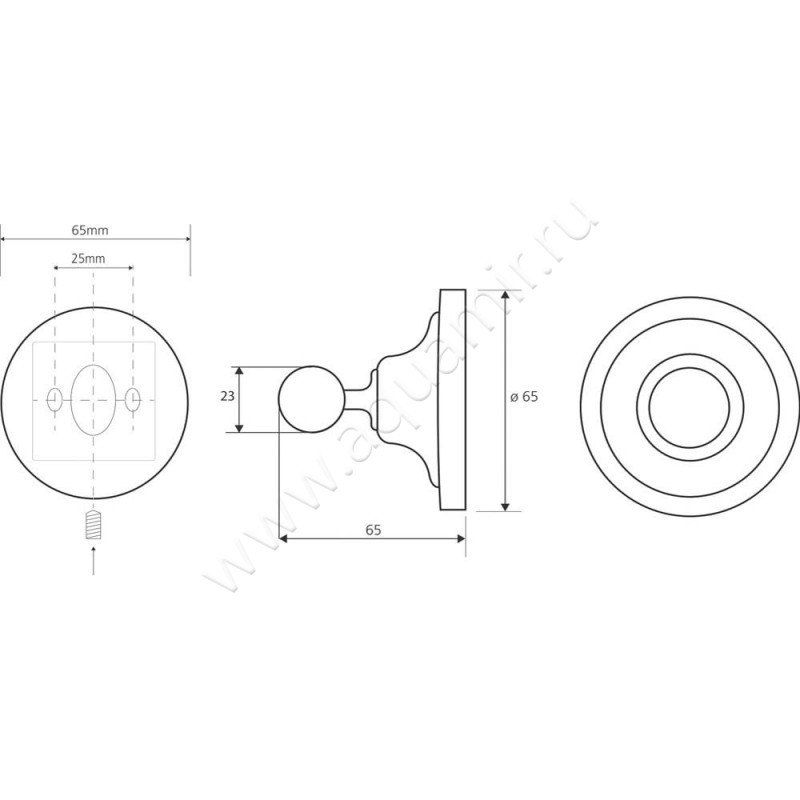 Крючок Bemeta Retro 144106137 размеры