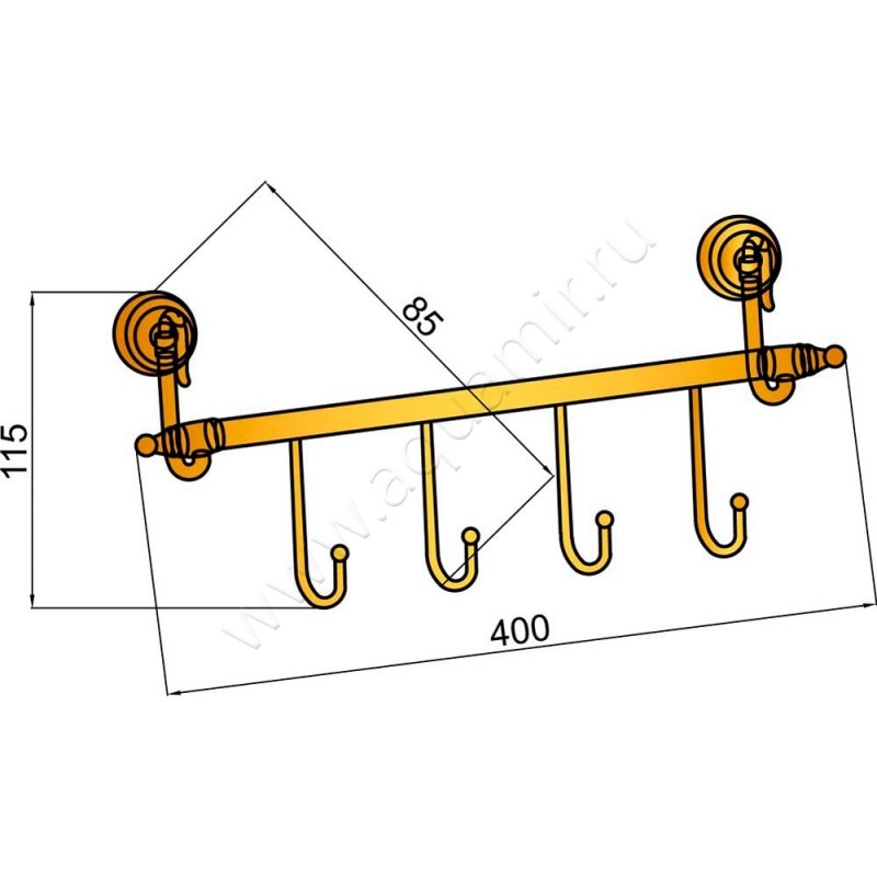 Крючок Boheme Medici 10623 размеры