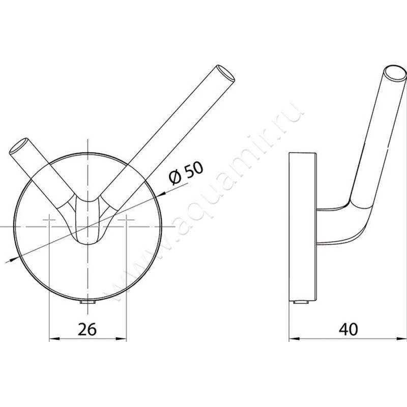 Крючок Emco Round 4375 133 01 размеры