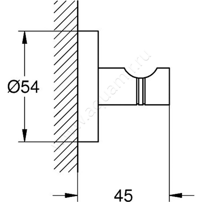 Крючок Grohe Essentials 40364GL1 размеры