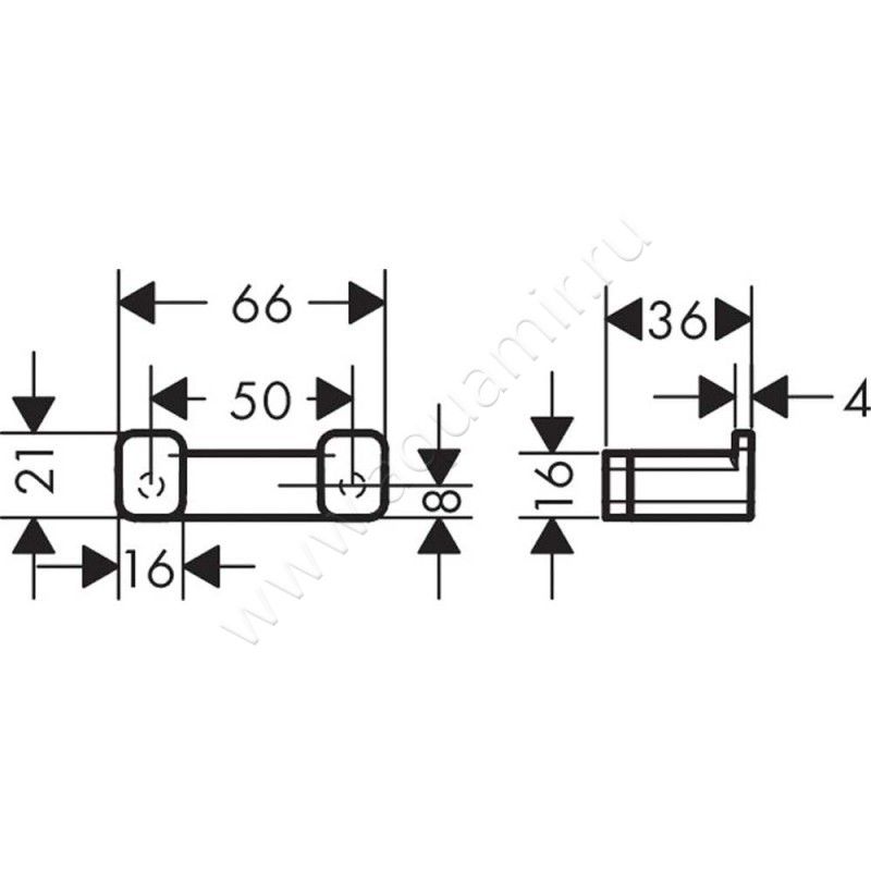 Крючок Hansgrohe AddStoris 41755340 размеры