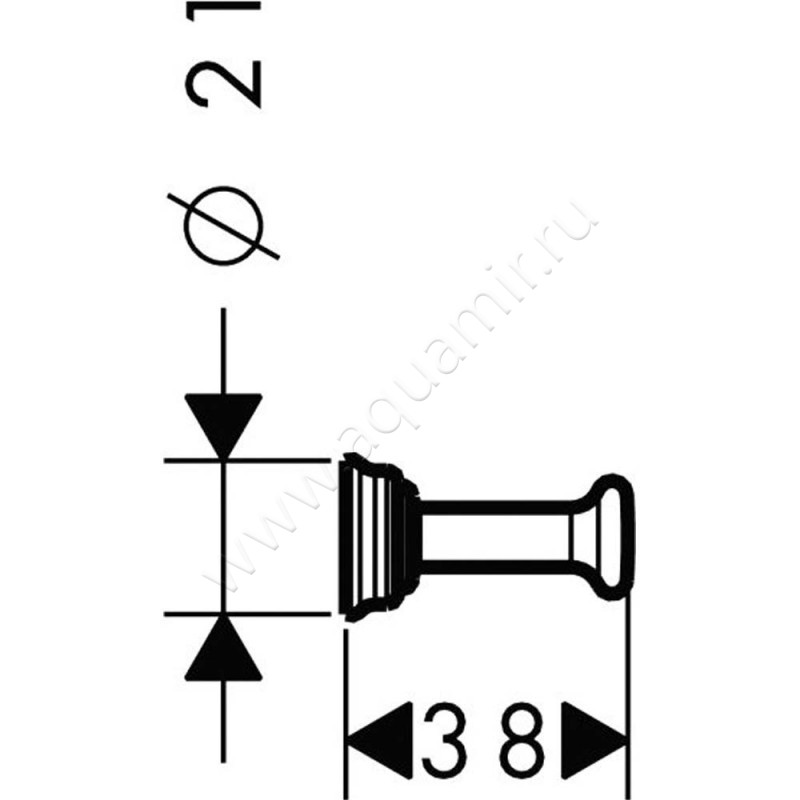 Крючок Hansgrohe Axor Montreux 42137340 размеры