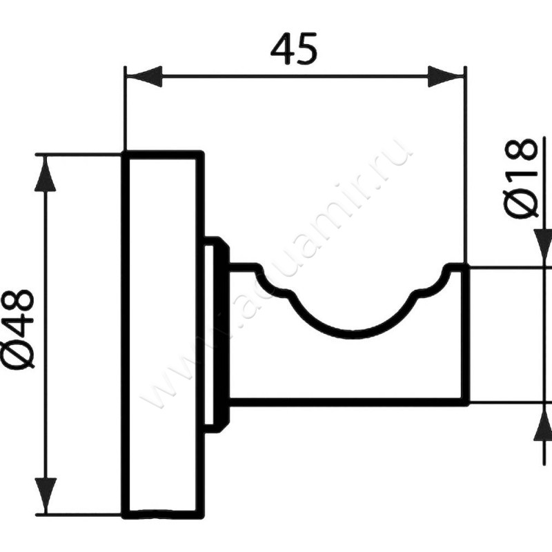 Крючок Ideal Standard IOM A9115AA размеры