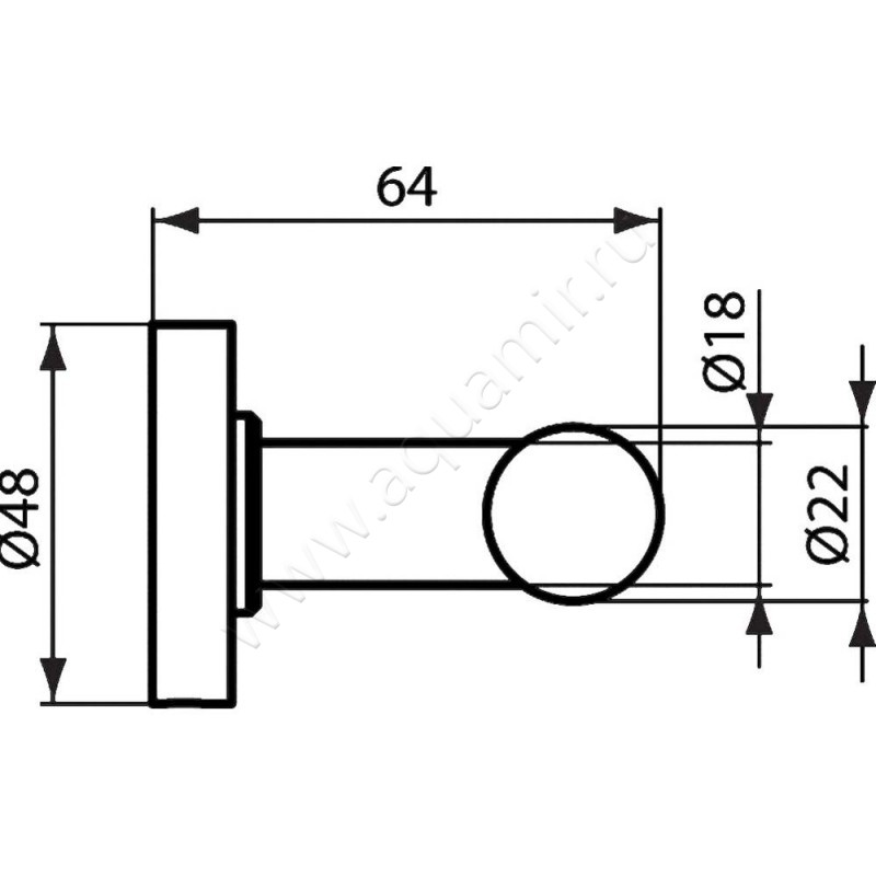 Крючок Ideal Standard IOM A9116AA размеры