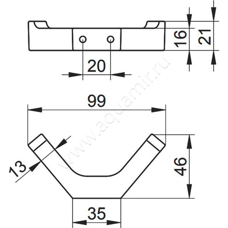 Крючок Keuco Edition 11 11115130000 размеры