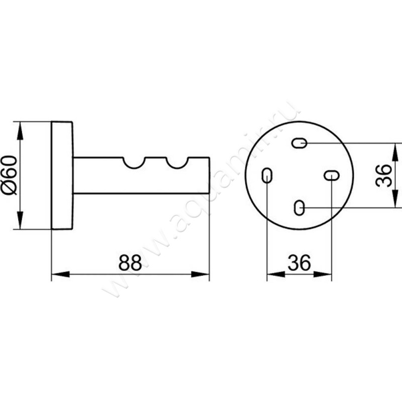 Крючок Keuco Edition 90 19015 010000 размеры