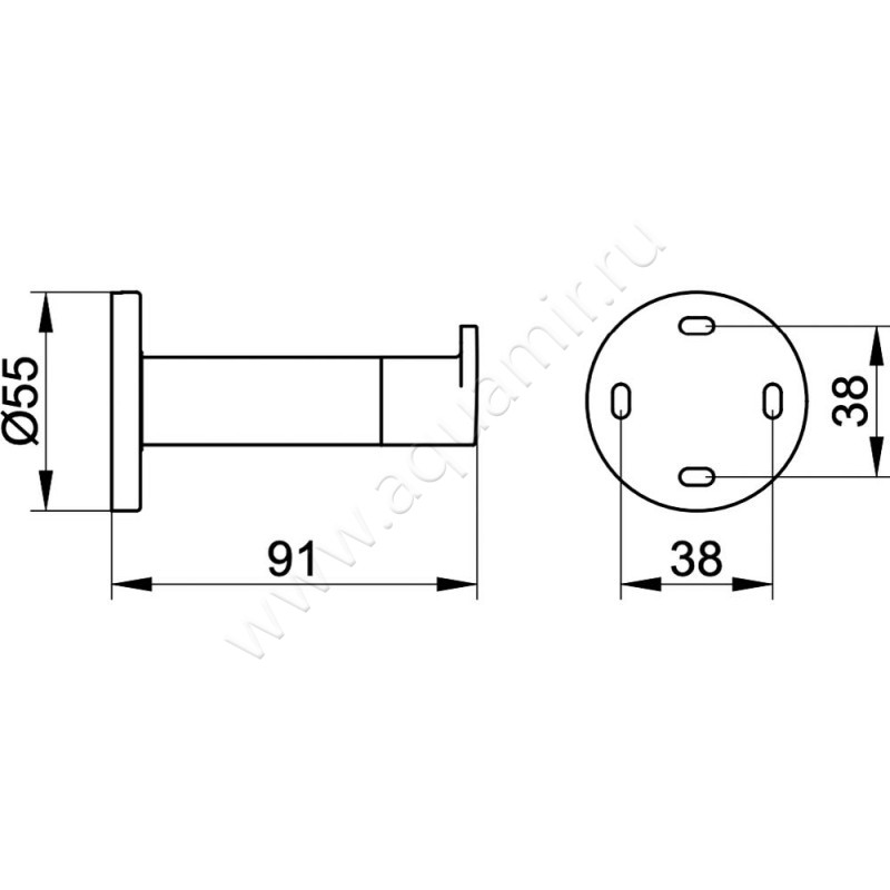 Крючок Keuco Plan 14911370000 размеры