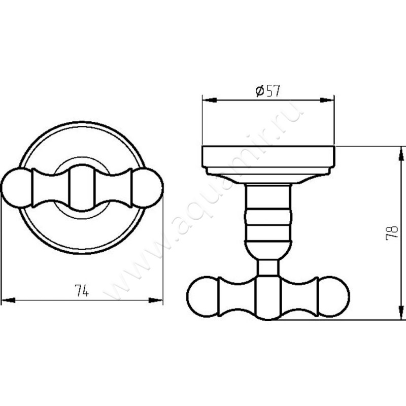 Крючок Migliore Mirella 17243 размеры