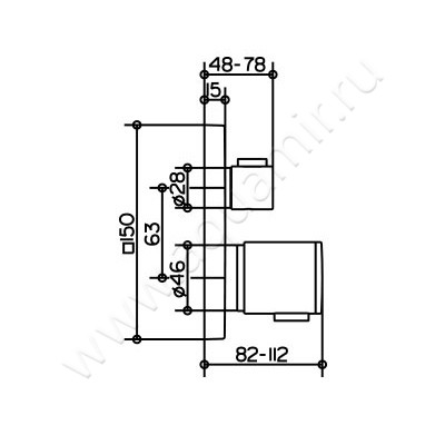 Термостатический смеситель для ванны/душа Keuco Edition 11 51174010182 размеры