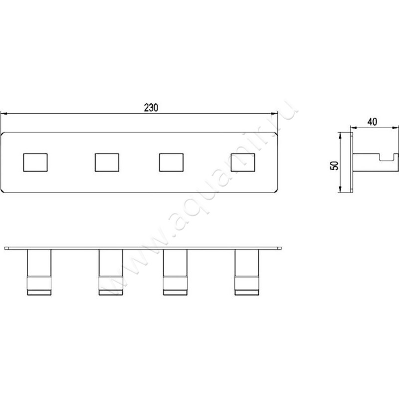 Крючок Timo Selene 10015-00 размеры