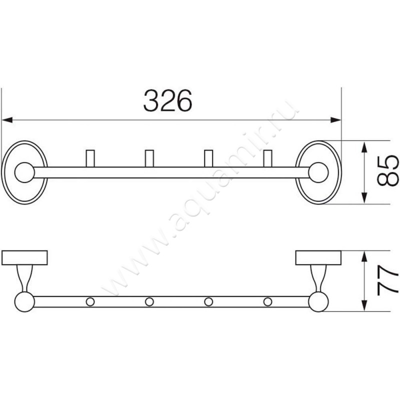 Крючок Veragio Bonjour VR.BNR-7834.CR размеры