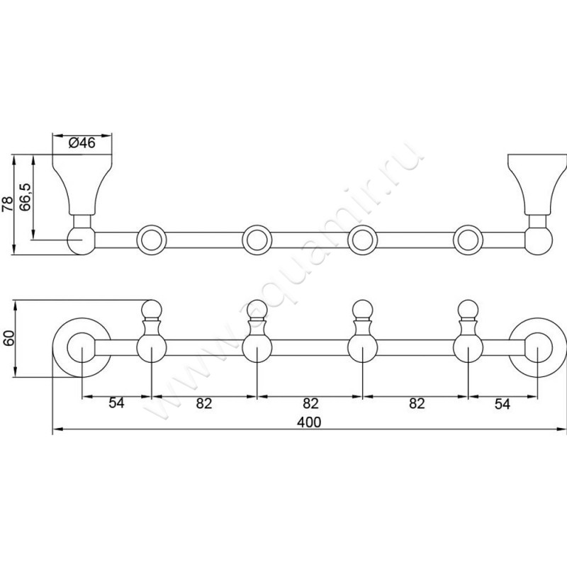 Крючок Veragio Gialetta VR.GIL-6434.CR размеры