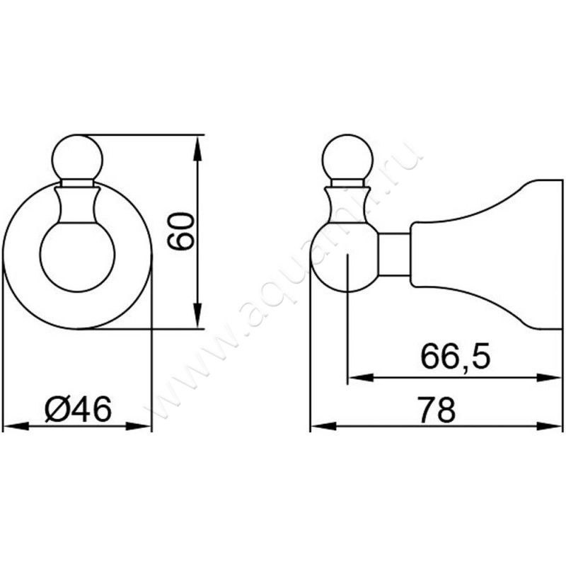 Крючок Veragio Gialetta VR.GIL-6431.DO размеры