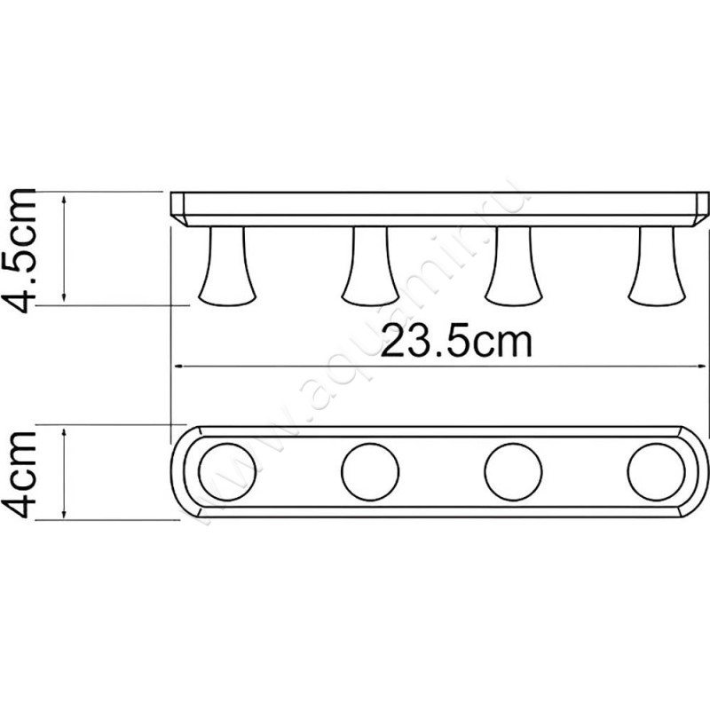 Крючок Wasserkraft K-1074B размеры