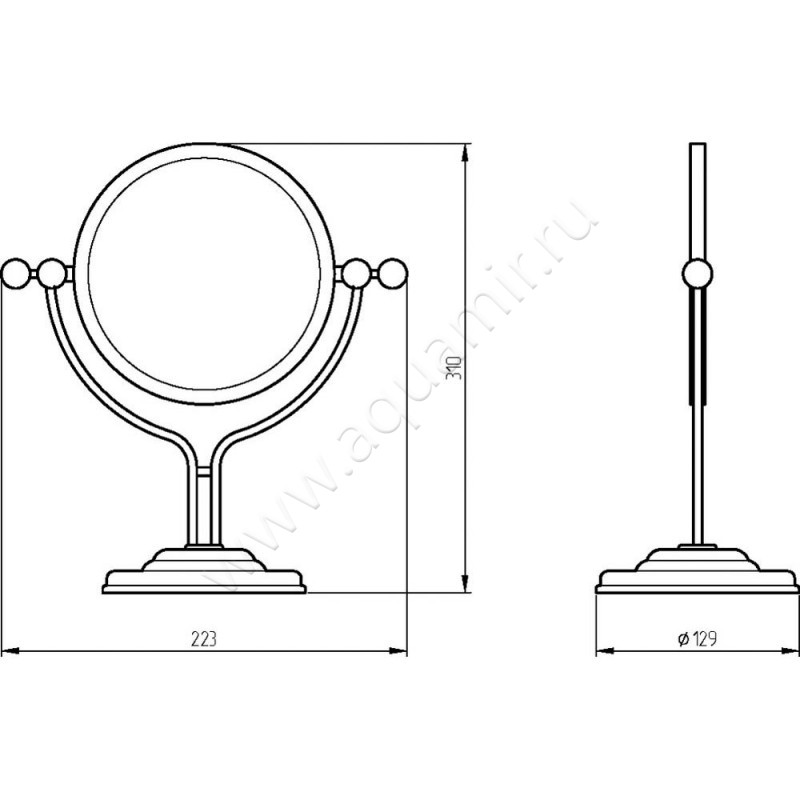 Зеркало косметическое Migliore Mirella 17321 размеры