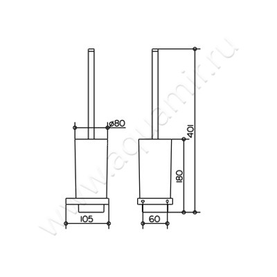 Ершик настенный Keuco Edition 11 11164 019000 размеры