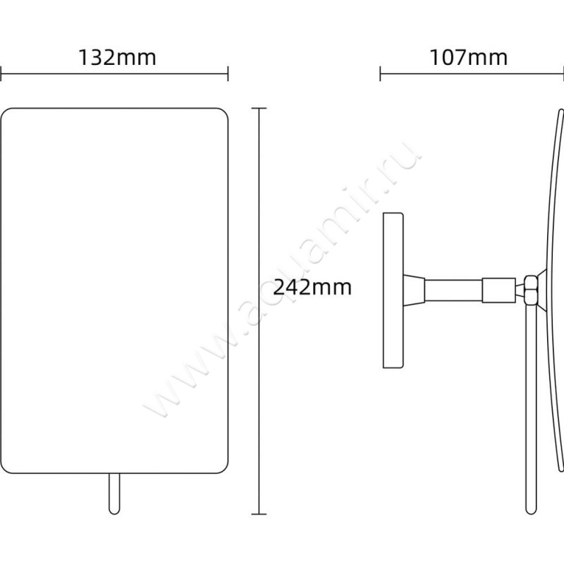 Зеркало косметическое Boheme 506-G размеры