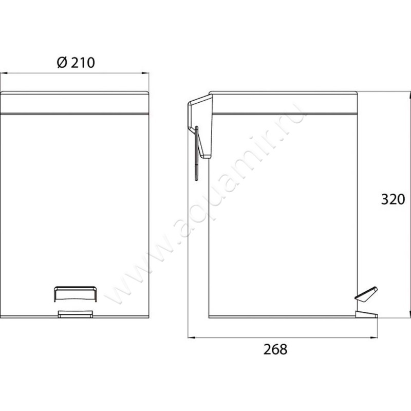 Ведро для мусора Emco System 2 3553 000 00 размеры