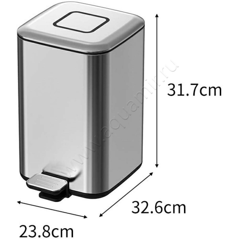 Ведро для мусора Boheme 10948-CR размеры