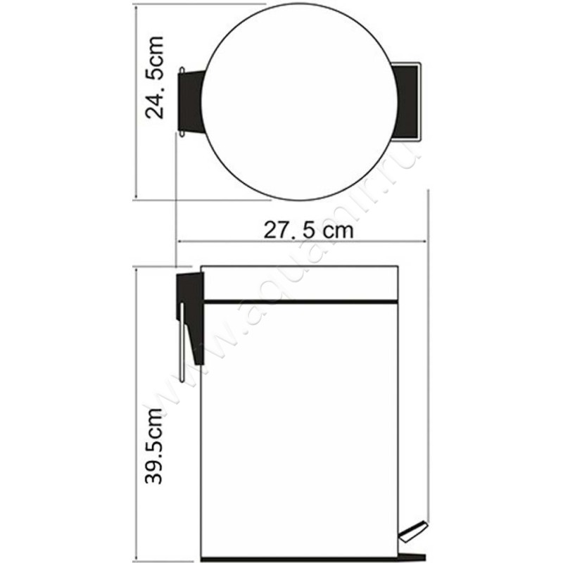 Ведро для мусора Wasserkraft K-612 размеры
