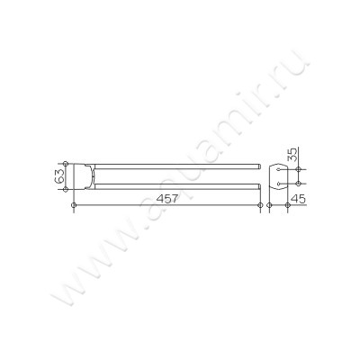 Полотенцедержатель Keuco Edition Palais 40018 010000 размеры