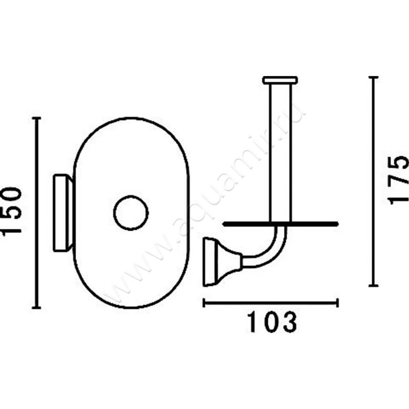 Бумагодержатель для запасных рулонов Art&Max Ovale AM-E-4083 размеры