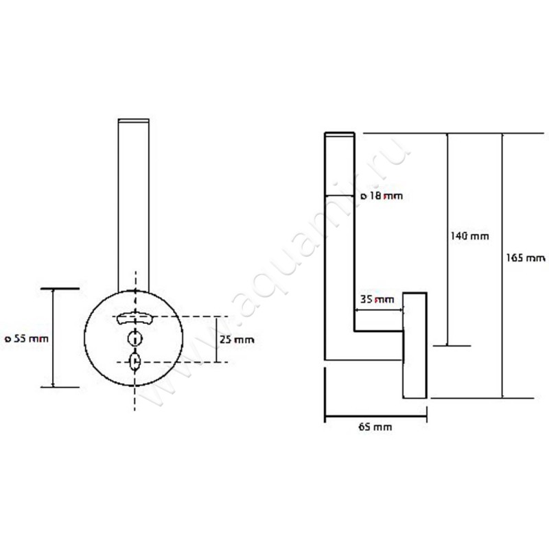Бумагодержатель для запасных рулонов Bemeta Graphit 156112032 размеры