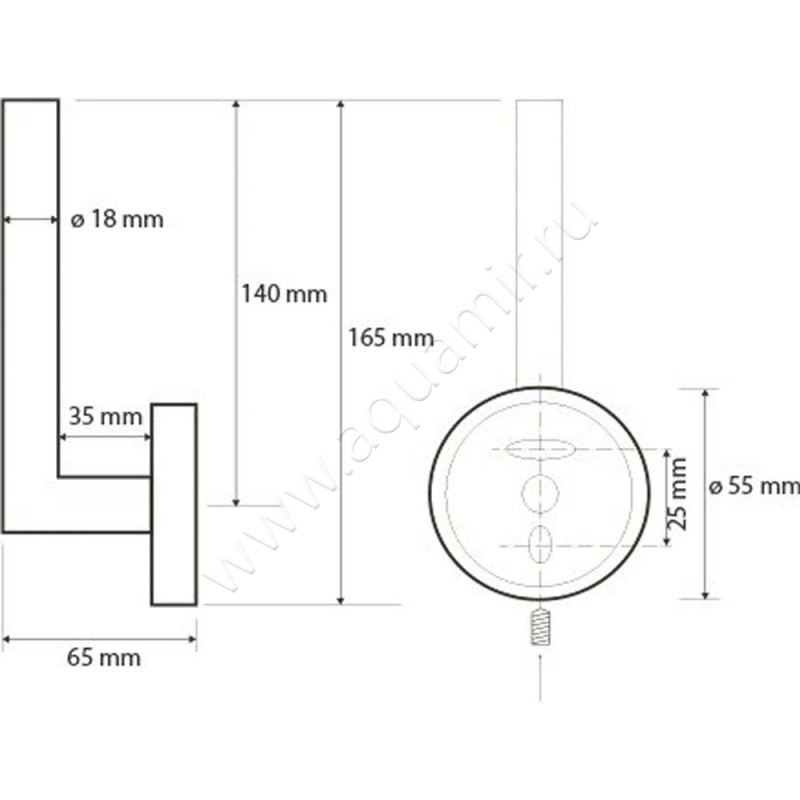Бумагодержатель для запасных рулонов Bemeta Neo 104112035 размеры
