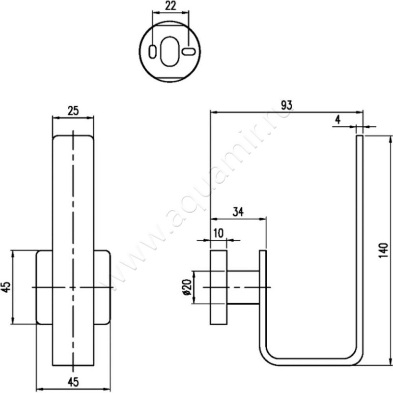 Бумагодержатель для запасных рулонов Villeroy & Boch Elements Striking TVA15201500061 размеры
