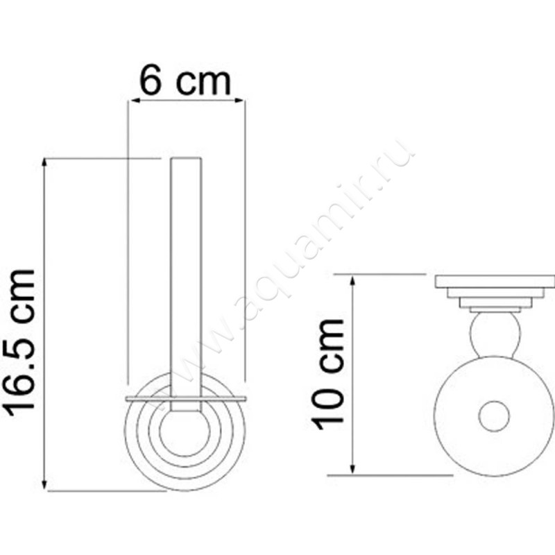 Бумагодержатель для запасных рулонов Wasserkraft Ammer K-7097 размеры