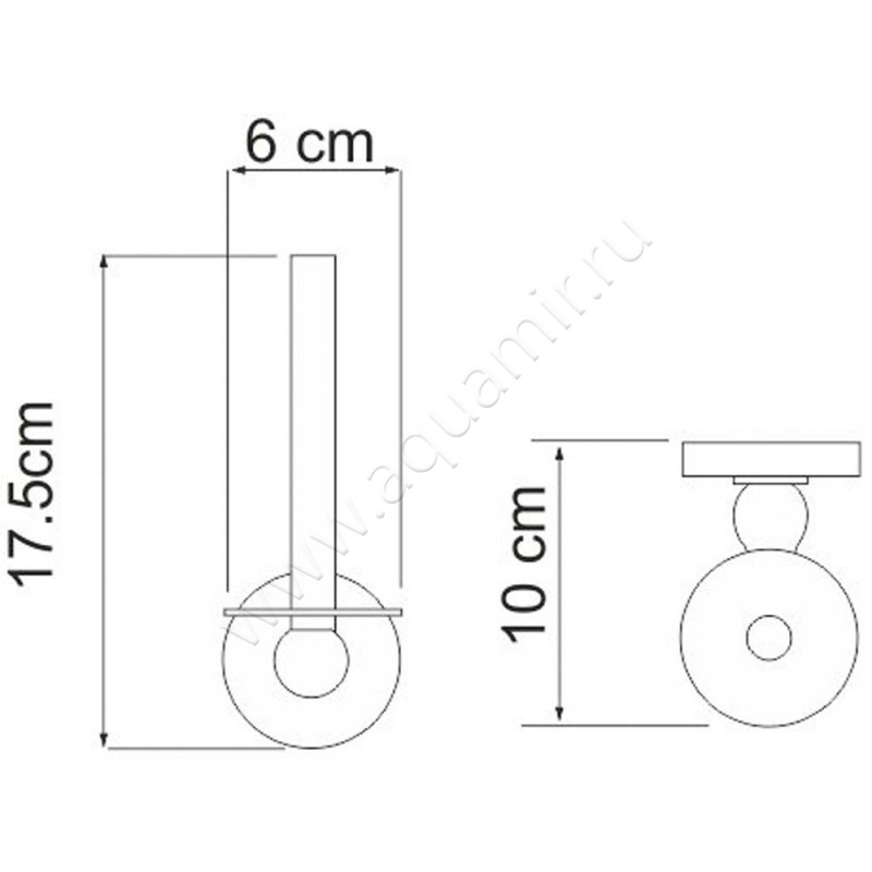 Бумагодержатель для запасных рулонов Wasserkraft Diemel K-2297 размеры