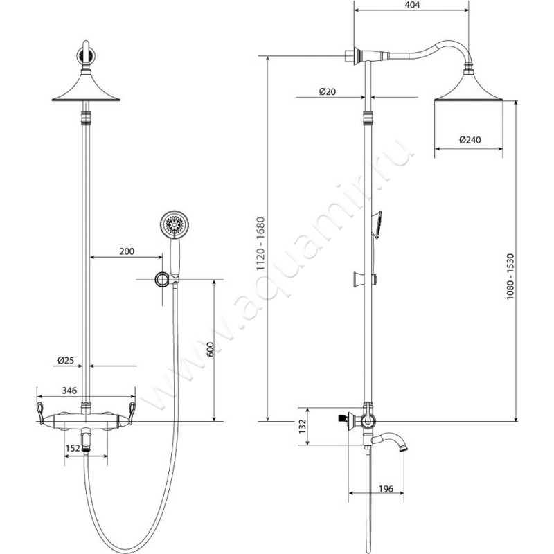 Душевая стойка Lemark Prime LM6162BRG размеры