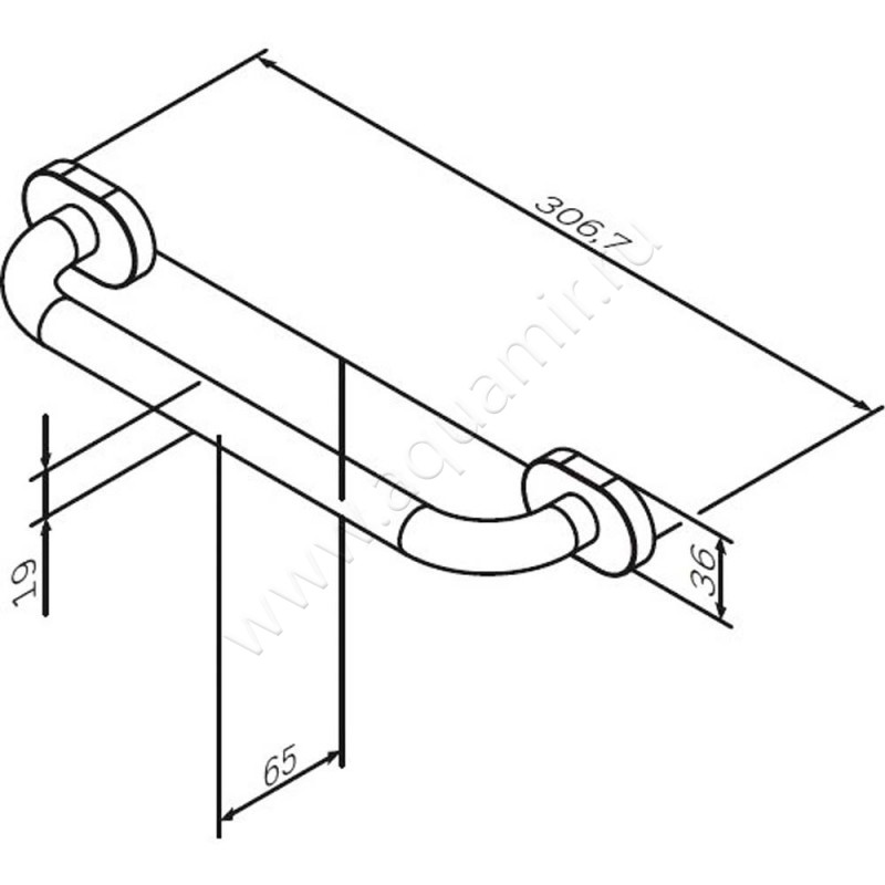 Поручень для ванны AM.PM Sense A7432500 размеры