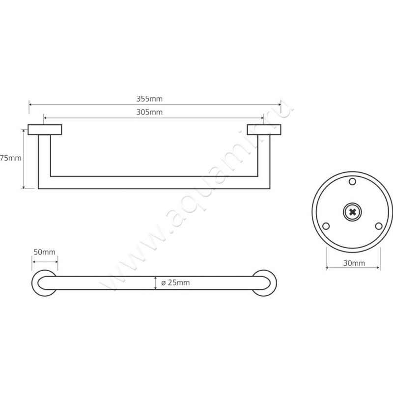 Поручень для ванны Bemeta Omega 104307611 размеры