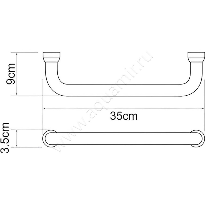 Поручень для ванны Wasserkraft K-1066B размеры