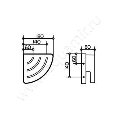 Полка для душа Keuco Moll 12757010000 размеры