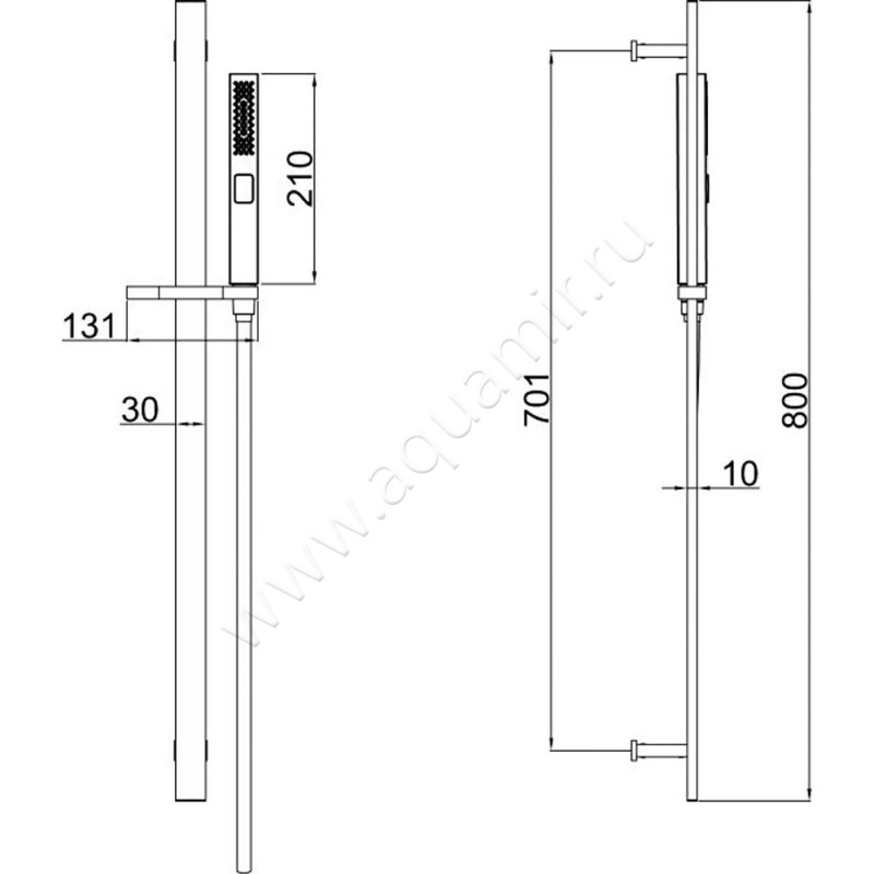Душевой гарнитур Allen Brau Infinity 5.21013-31 размеры