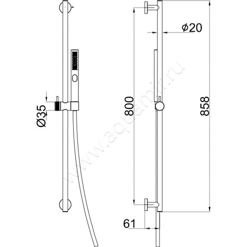 Душевой гарнитур Allen Brau Priority 5.31010-31 размеры