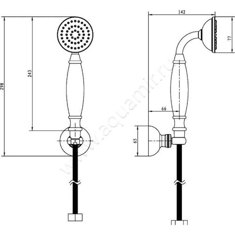 Душевой гарнитур Boheme Imperiale 408 размеры