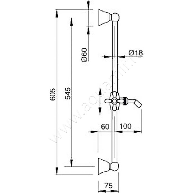 Душевой гарнитур Bugnatese BN.ACC-19257GO размеры