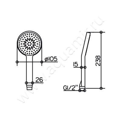 Душевая лейка Keuco Edition 11 51180 010300 размеры